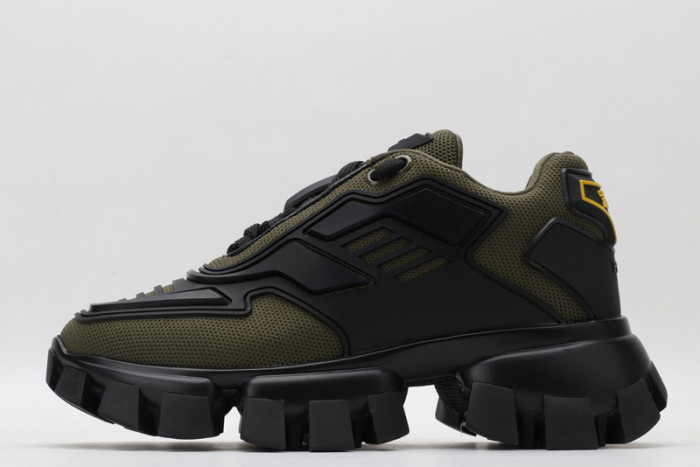 PRAD BLACK GREEN SNEAKERS